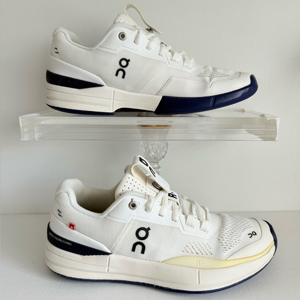 On Running White and Blue CloudTec Athletic Shoes